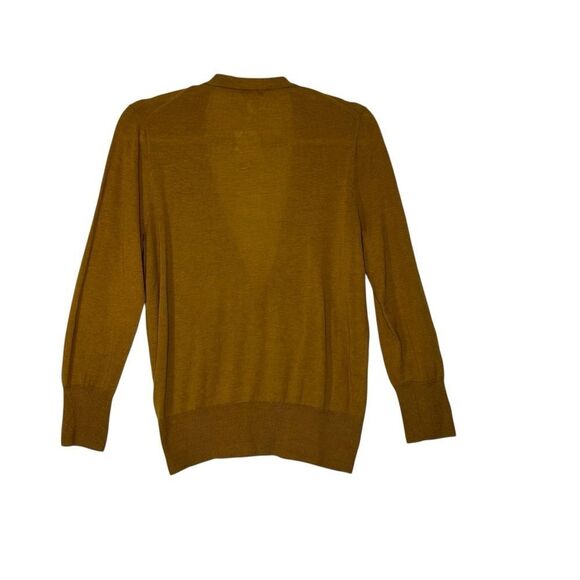 J Crew Wool Silk Blend Mustard Yellow  Beaded Cardigan | M - Picture 3 of 5